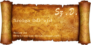 Szolga Dávid névjegykártya