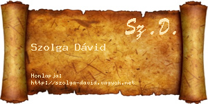 Szolga Dávid névjegykártya