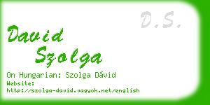 david szolga business card